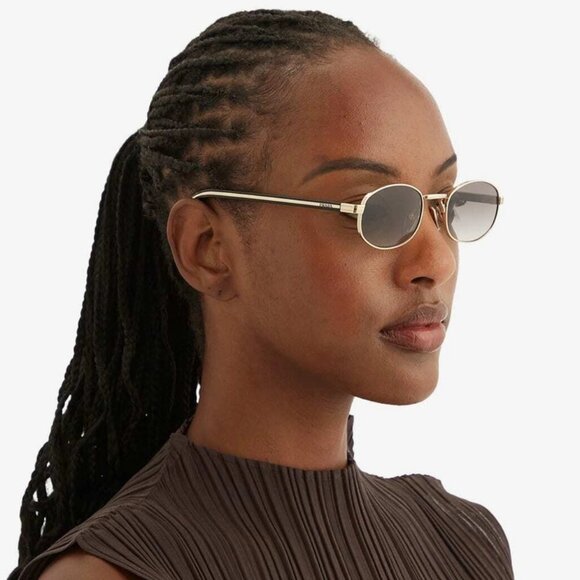 Prada Women Sunglasses Gold Grey Gradient Oval PRB53S ZVN02C NEW AUTHENTIC - Picture 10 of 10
